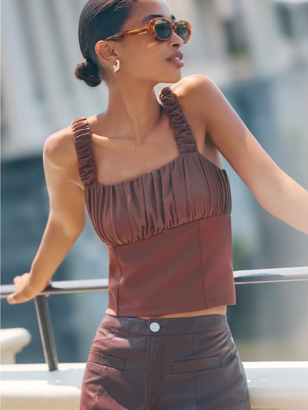 Anthropologie Shirred Bust Tank